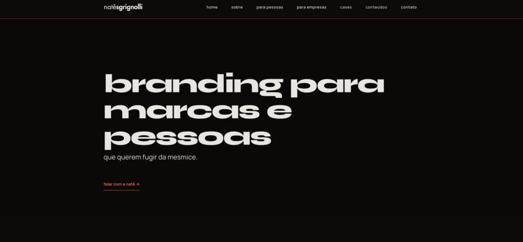 Página inicial do site Natê